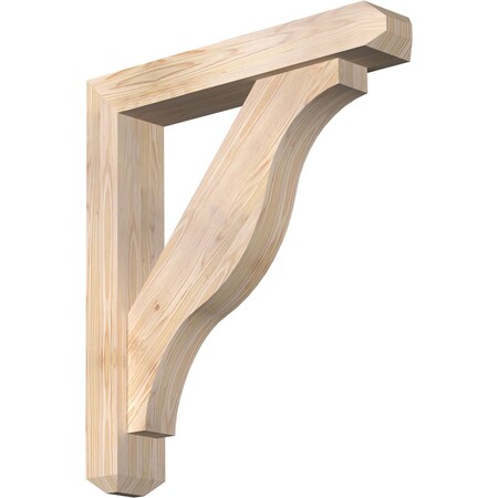 Ekena Millwork Funston Craftsman Smooth Bracket w/ Offset Brace, Douglas Fir, 5 1/2"W x 30"D x 34"H BKT0604X30X34FST04SDF